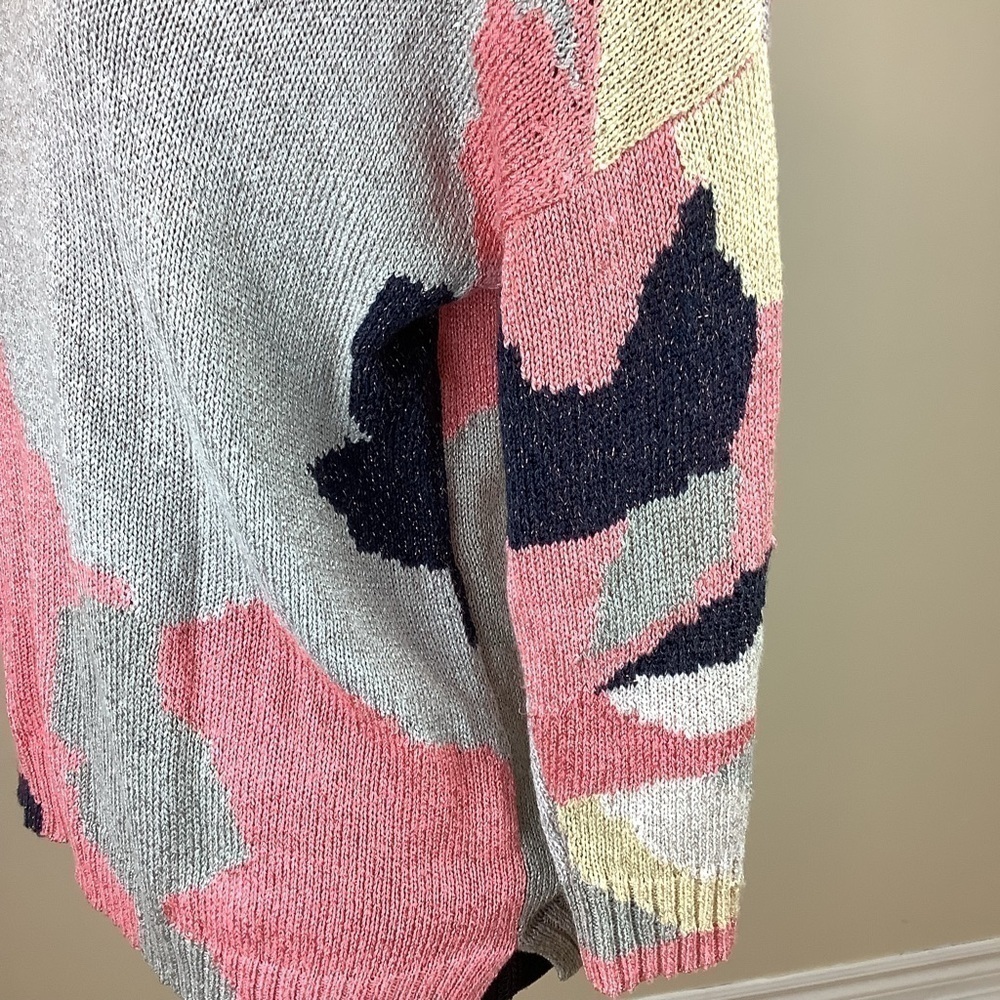NIC+ZOE SWEATER PINK PATCHWORK SWEATER - Picture 7 of 11